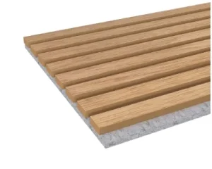 paneles acústicos de lamas de madera natural chapadas en roble