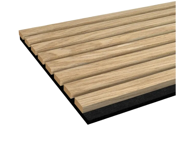 acoustic wood slat wall panels in office interior