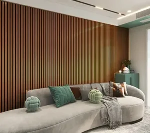 wooden acoustic slat panels wall