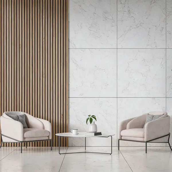 Decorative acoustic wood slat wall panels