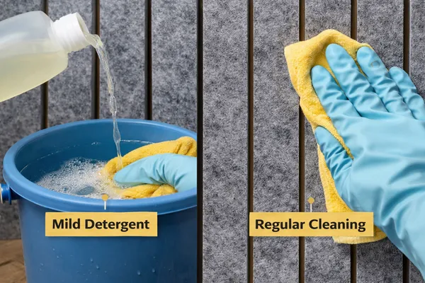 acoustic panel cleaning mild detergent and regular cleaning